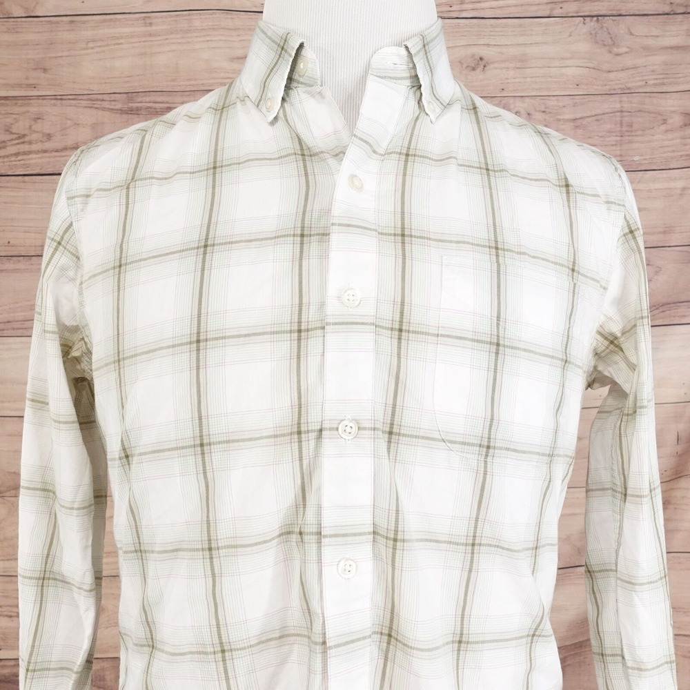 BONOBOS TAILORED FIT LONG SLEEVE PLAID BUTTON DOWN SHIRT MENS M SHORT